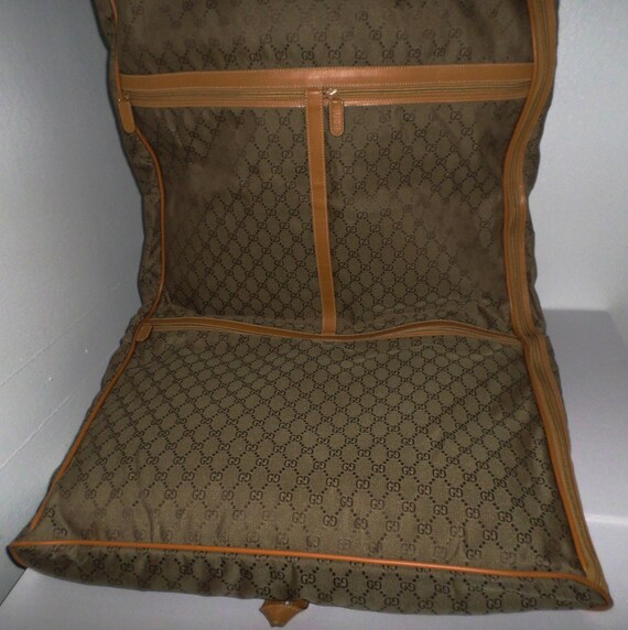 GUCCI Vintage スーツガーメントバッグ Gucci GG Supreme Canvas Vintage Garment Cover Travel Bag - Etsy