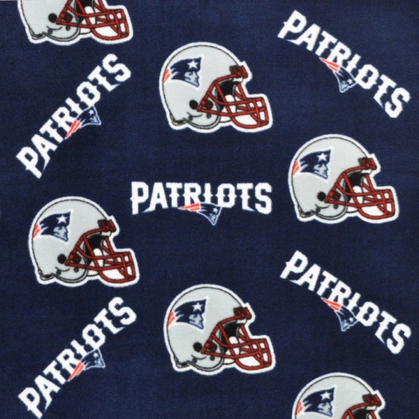 29" Remnant- FLEECE Patriots Fabric By the Yard, Logo Toss Print, Navy Red Gray NFL Team, New England Patriots, NFL Football Fabric, Yardage