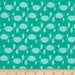 Crab Fabric, Ocean Print, Turquoise Teal, Fabric by the Yard, by the Half Yard, Tonal Blue, Under the Sea Fabric, Camelot Fabrics