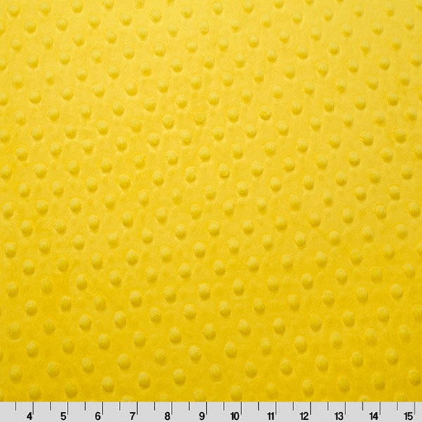 Canary Yellow Minky Fabric, by the YARD, Dimple Dot Cuddle Minky, Korean Minkee, Dot Embossed Texture, Minkee Plush Blanket Yardage