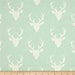 Buck Forest Mint, Cotton Fabric, By the Yard, Deer Head, Stag, Buck, Woodland Fabric, By the Half Yard, Quarter Yard, Mint White