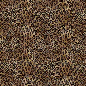 May include: A seamless pattern of brown and black leopard print. The background is a light brown color with darker brown spots.