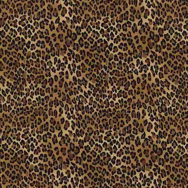 Leopard Cotton Fabric, Cheetah Skin Animal Print, Timeless Treasures, Fabric by the Half Yard, African Exotic Zoo Safari