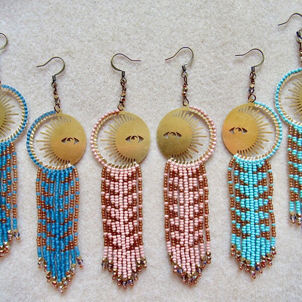 Chandelier Beaded Earrings Etsy