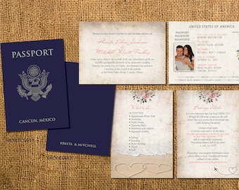 Invitations traditionnelles à l’aspect de la couverture du passeport