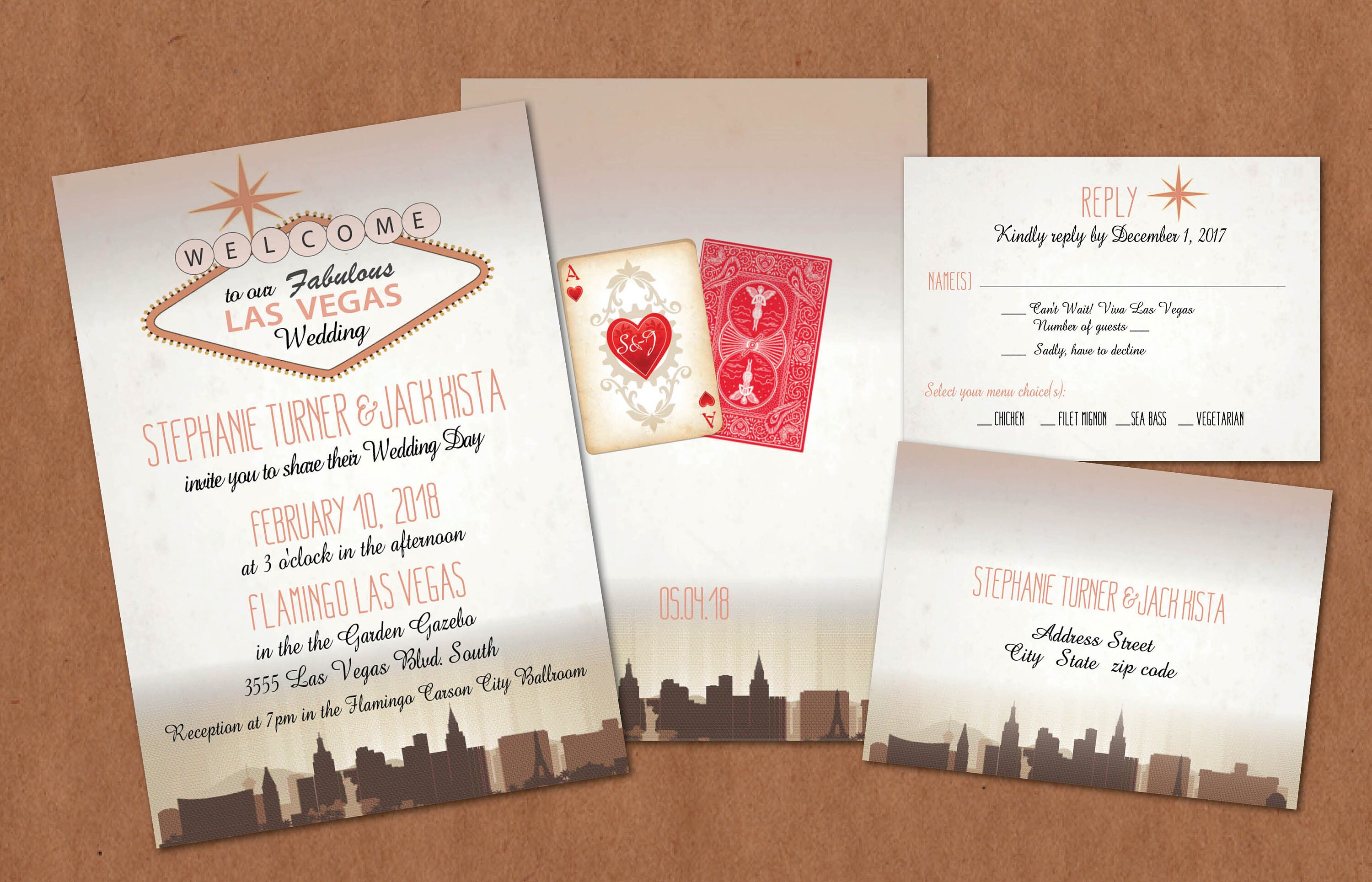 Las Vegas Wedding Invitation Kits 7