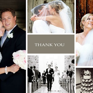 Brilliant Thank You Cards with Photo Collage Wedding Day