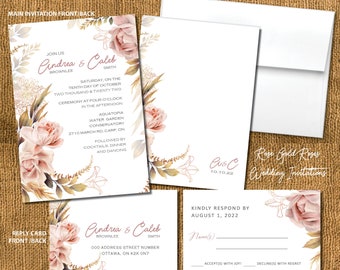 Pretty Boho Wedding Invitations, Outdoor Natural Receptions, Vintage