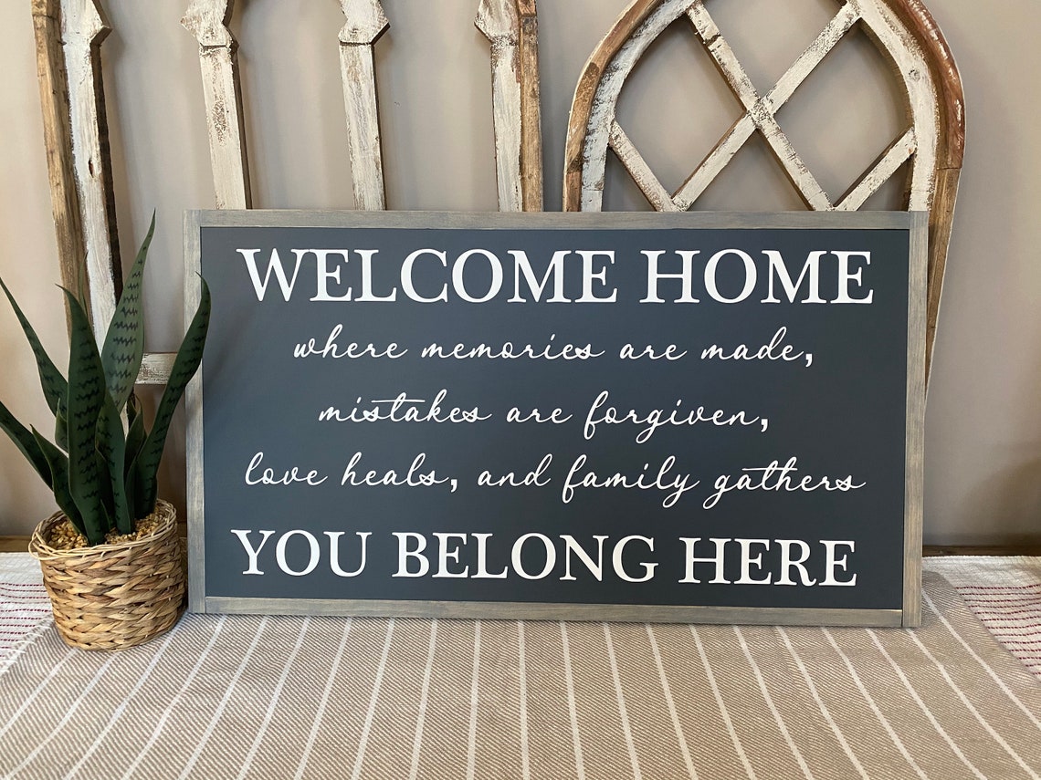 Home You Belong Here Sign Etsy
