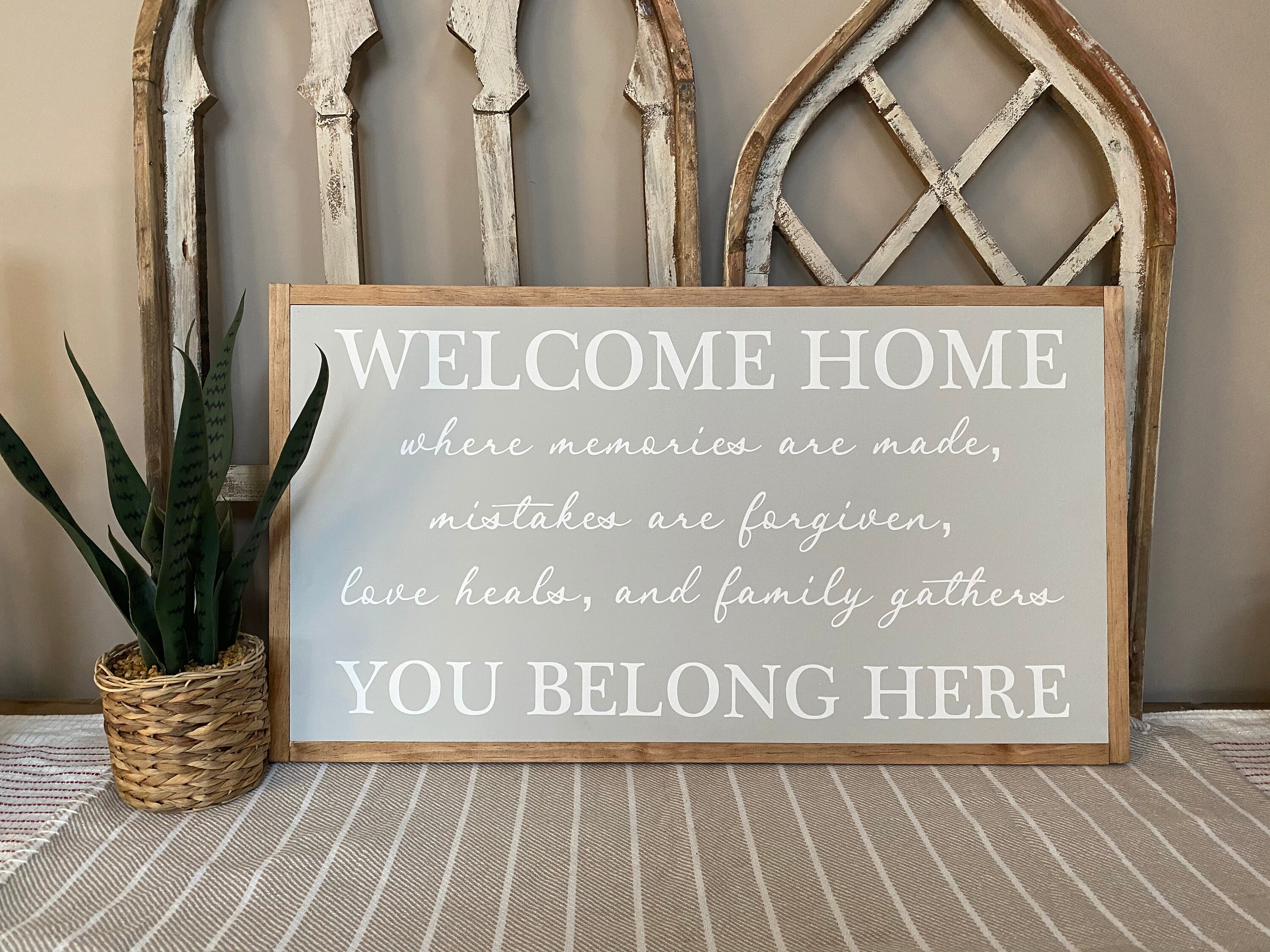 Home You Belong Here Sign Etsy
