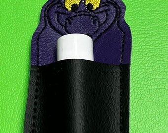 Embroidered Purple Dragon lip gloss, chap stick, lip balm holder.