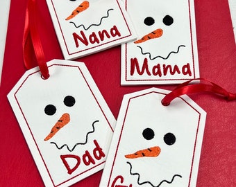 Personalized Embroidered Snowman Gift Card Holder - Holiday Gift