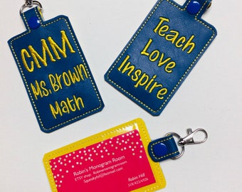 Embroidered Teacher Lanyard: Personalized ID Badge Holder