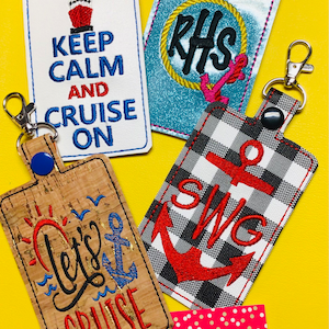 Personalized embroidered cruise, vacation, boat ID Badge holder lanyard, bag tag, luggage tag,