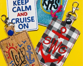 Personalized embroidered cruise, vacation, boat ID Badge holder lanyard, bag tag, luggage tag,
