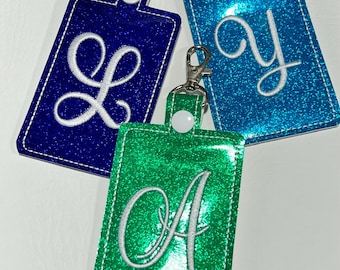 Personalized embroidered lanyard badge ID holder, backpack tag,