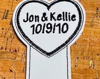 Embroidered, personalized, Save the date special event , wedding, birthday, bookmark, party favor