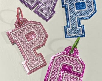 Embroidered Squad Monogram, personalized Name/Initail/Letter keychain, key fob, backpack tag, lunchbox tag