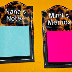 Embroidered, personalized, Mimi, Nana, Granny, grandparent sticky notepad magnet