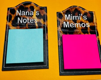 Embroidered, personalized, Mimi, Nana, Granny, grandparent sticky notepad magnet