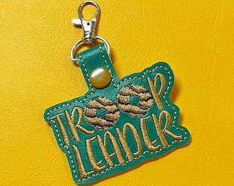 Embroidered Girl Scout Troop Leader Key Fob: Backpack Tag