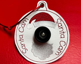 Embroidered Santa Cam Christmas ornament