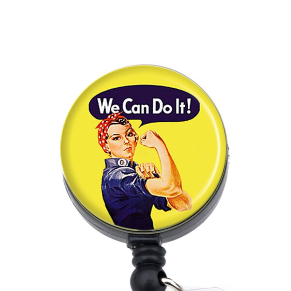 Rosie the Riveter ID Badge Nurse Retractable Badge Reels/ ID Badge Holder