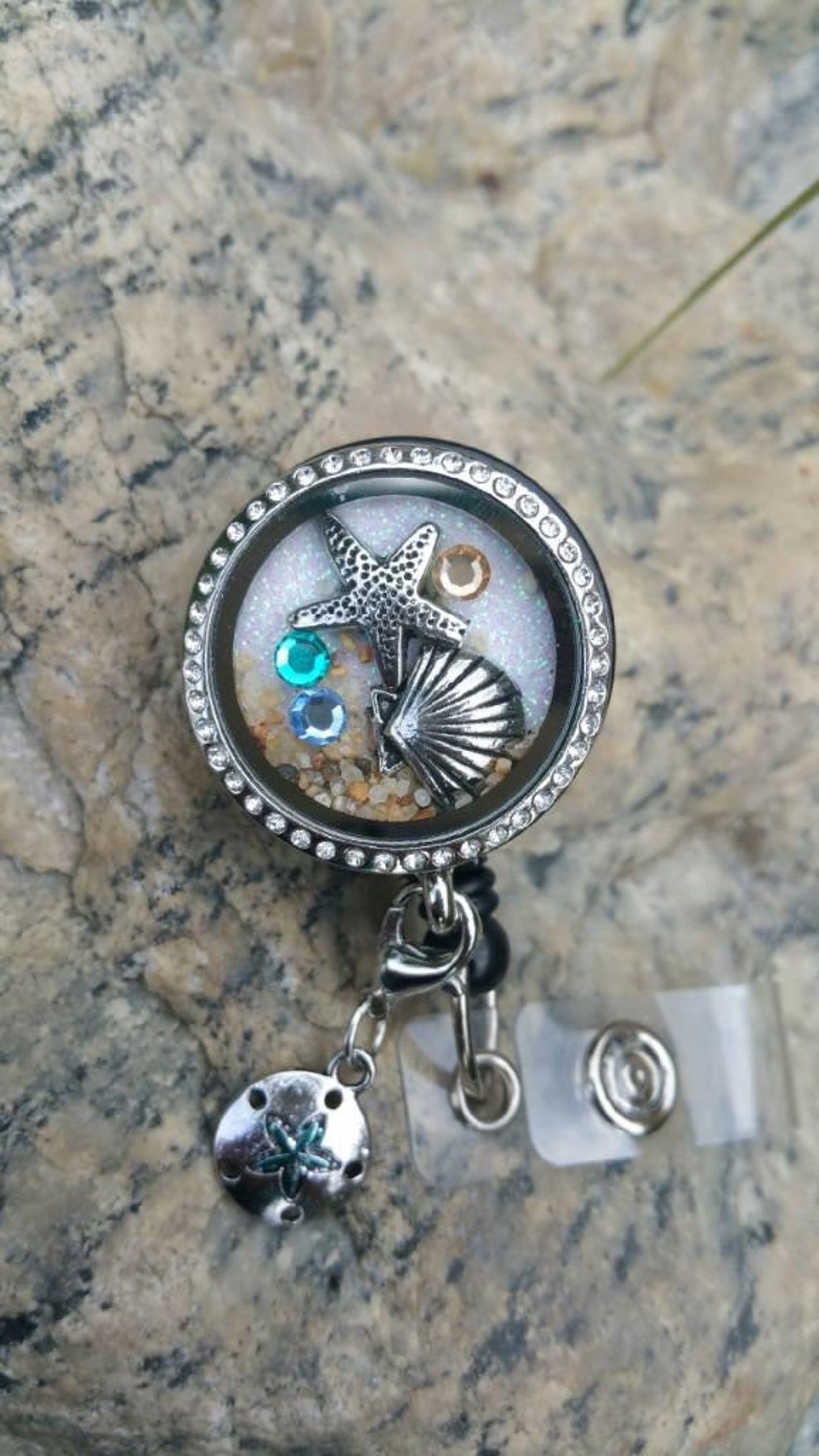 Seashell and Starfish RN Nurse Floating Charms Memory Locket | Etsy