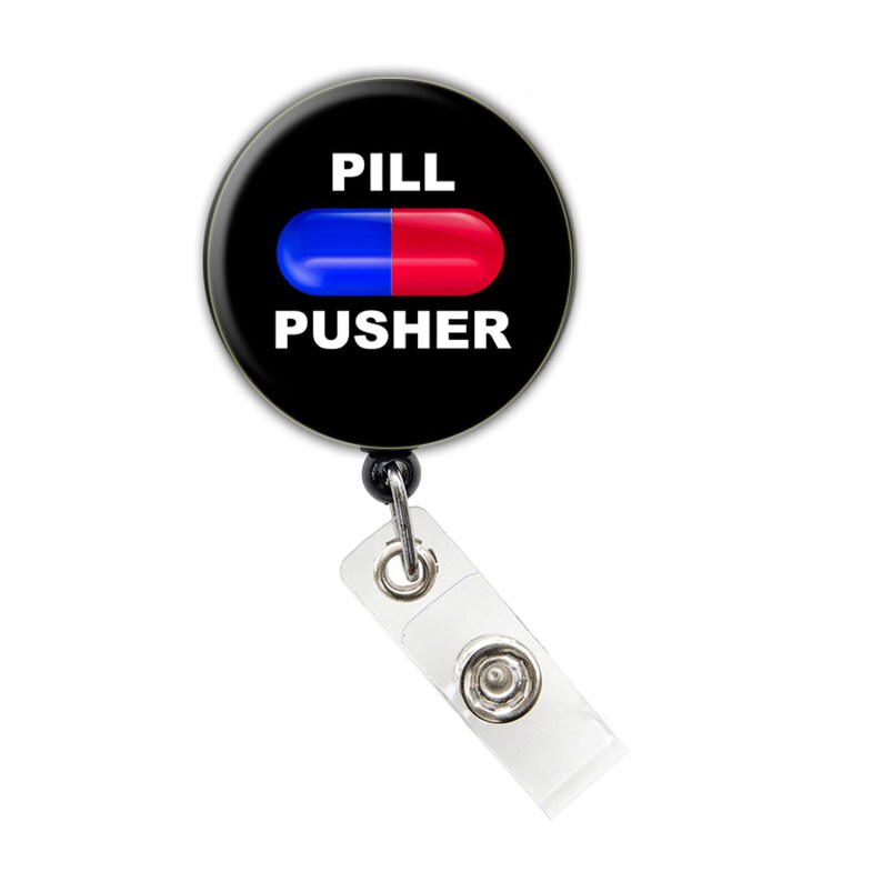Pill Pusher Pharmacist/ Technician Retractable Badge Reels/ ID Etsy