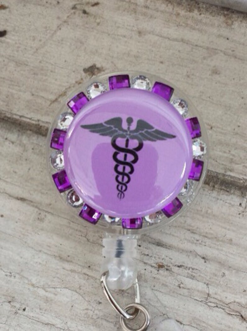 Medical Rhinestone ID Badge Holder/ Retractable Badge Reel Etsy