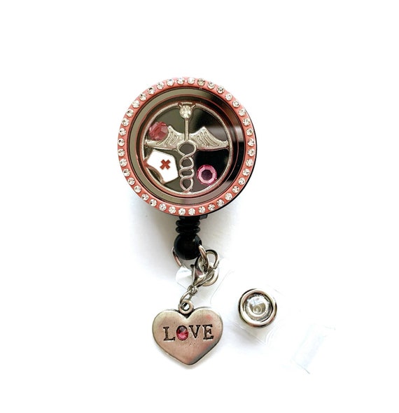 Nurse Hat Medicine Sign Charms Memory Locket Retractable Badge Etsy