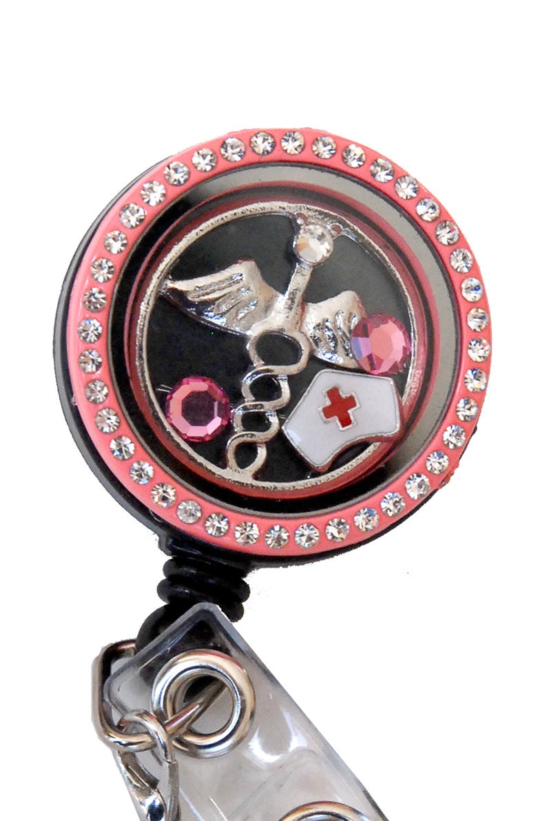 Nurse Hat Medicine Sign Charms Memory Locket Retractable Badge Etsy