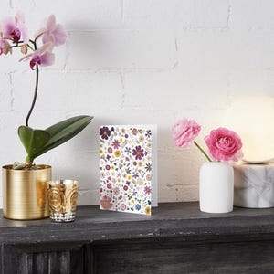Set of 10 - Pressed Flower Folded Card 5 x 7 with Envelope