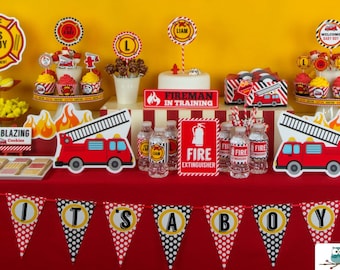 Fire Engine BABY Shower Party Printable Package & Invitation, fire fighter baby shower, fireman baby shower, fire truck baby shower