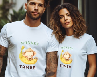 Iron On transfer for Tshirt Digital download - Monkey Party Theme - Editable Monkey tamer iron on tshirt template, lets go bananas corjl