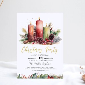 Christmas Party Invitation, Holiday Party Invitation Template, Editable Christmas Prayer Invitation, Christmas Tree, Work Holiday Party