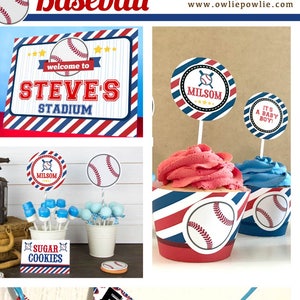 Baseball BABY Shower Party Printable Package & Invitation, little slugger baby shower decorations, baseball baby shower, Instant download image 1