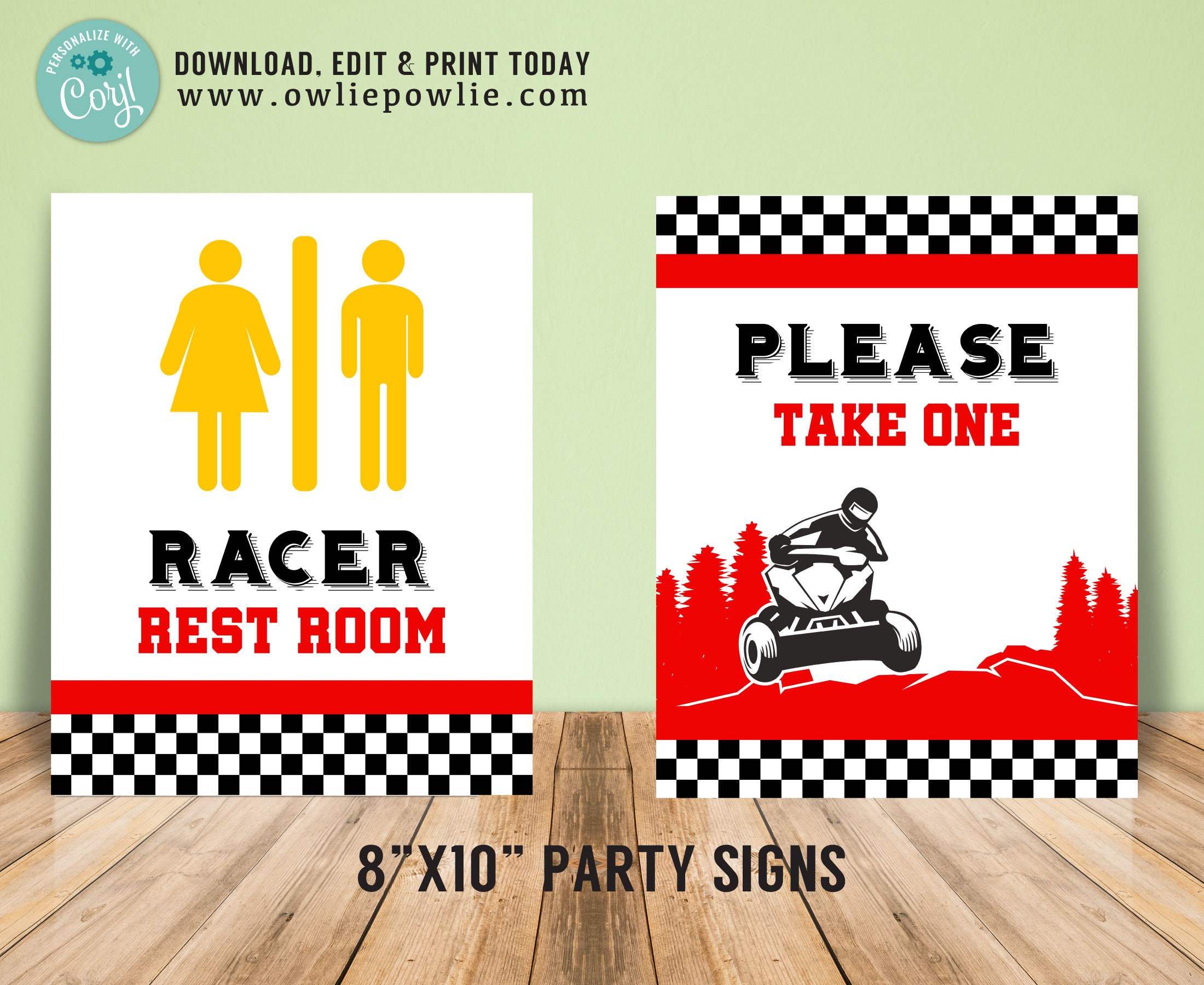 ATV Quad Birthday Decorations EDITABLE printable ATV Etsy