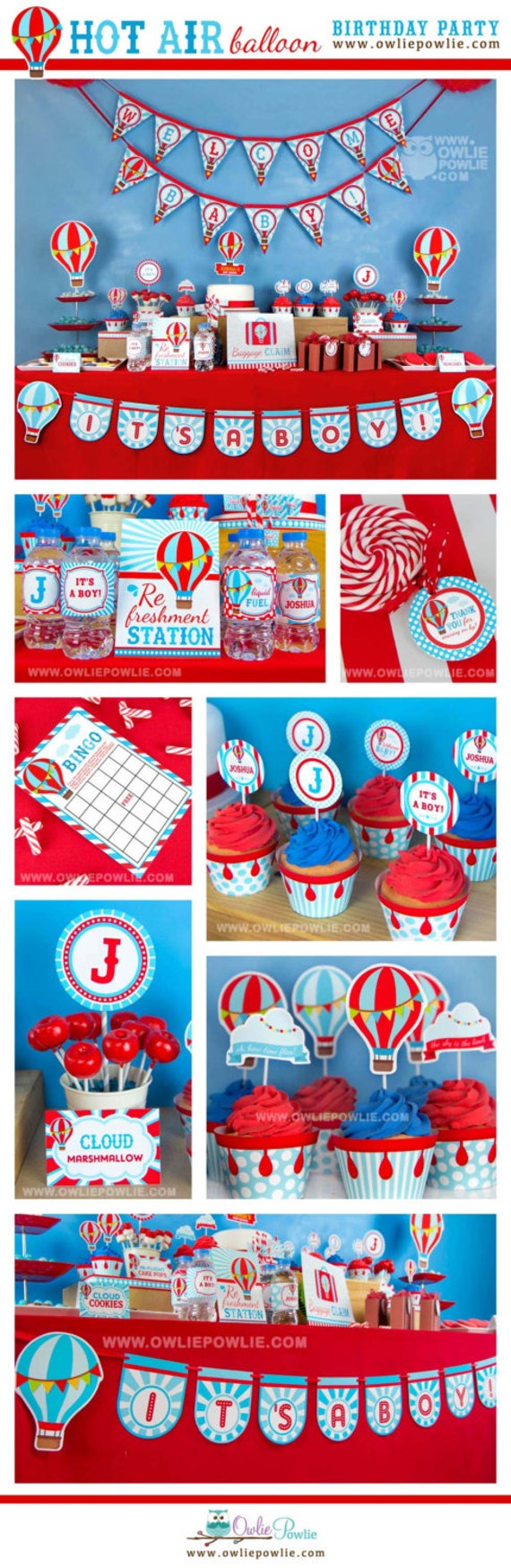 Hot Air Balloon BABY Shower Party Printable Package & Invitation Il_570xn