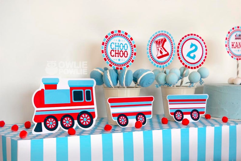 Train BIRTHDAY Party Printable Package & Invitation, choo choo birthday, train birthday decorations, train party supplies, train party deco image 8