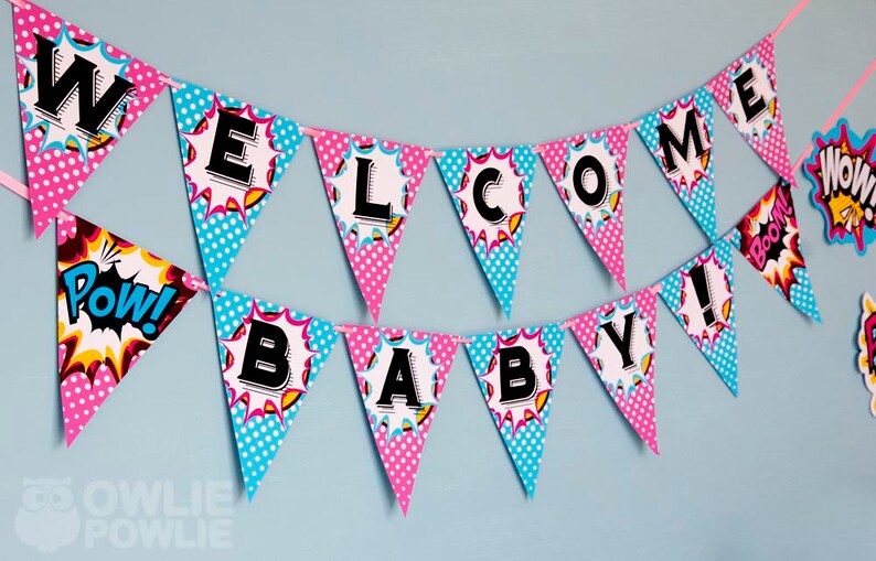 Girl Superhero BABY Shower Party Printable Package & image 8