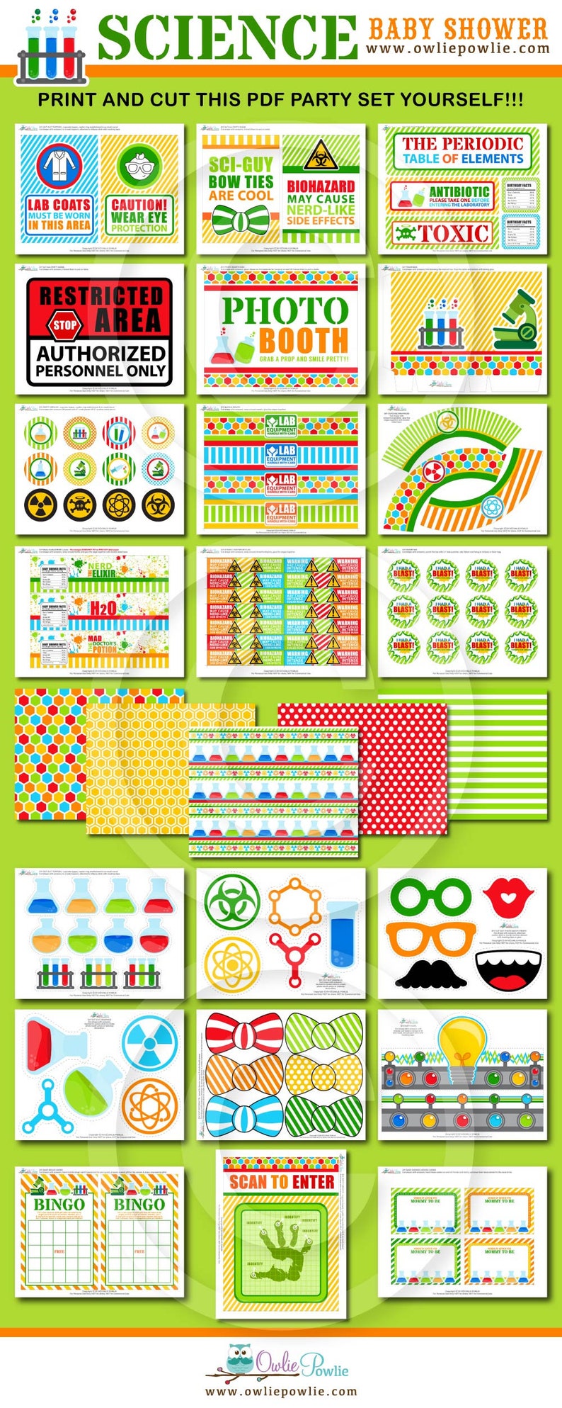 Science BABY Shower Party Printable Package & Invitation Etsy