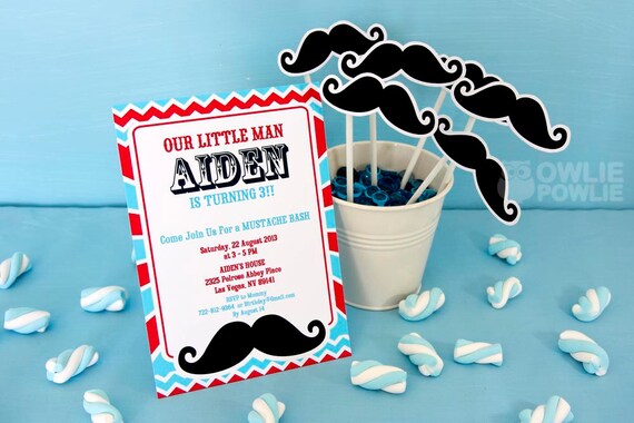 Mustache invitation, EDITABLE birthday invitation, Little man birthday invitation, mustache invite, mustache party, printable Il_570xn