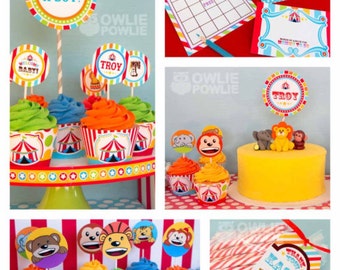 Circus BABY shower Party Printable Package & Invitation, circus party decorations, circus invitation, circus carnival theme party