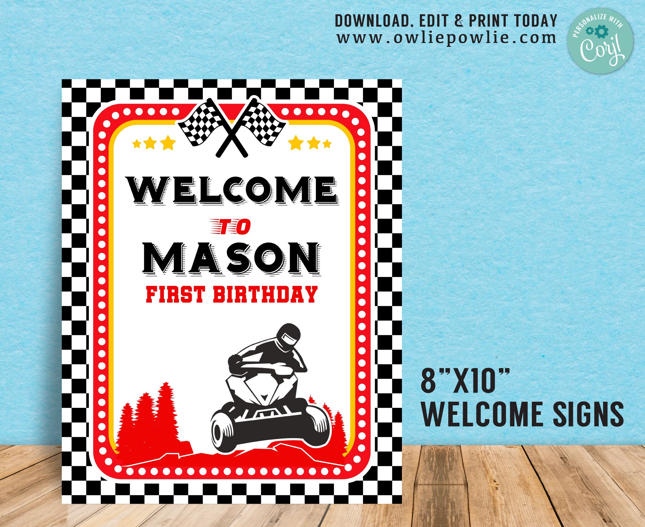 ATV Quad Birthday Decorations EDITABLE printable ATV Etsy