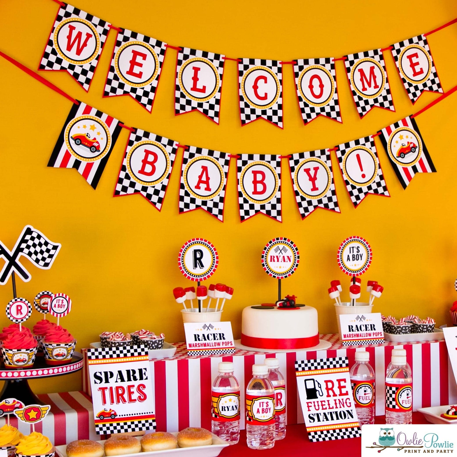 Race Car BABY Shower Party Printable Package & Invitation Etsy