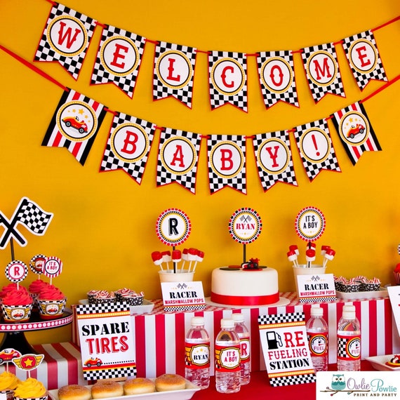 Race Car BABY Shower Party Printable Package & Invitation Etsy