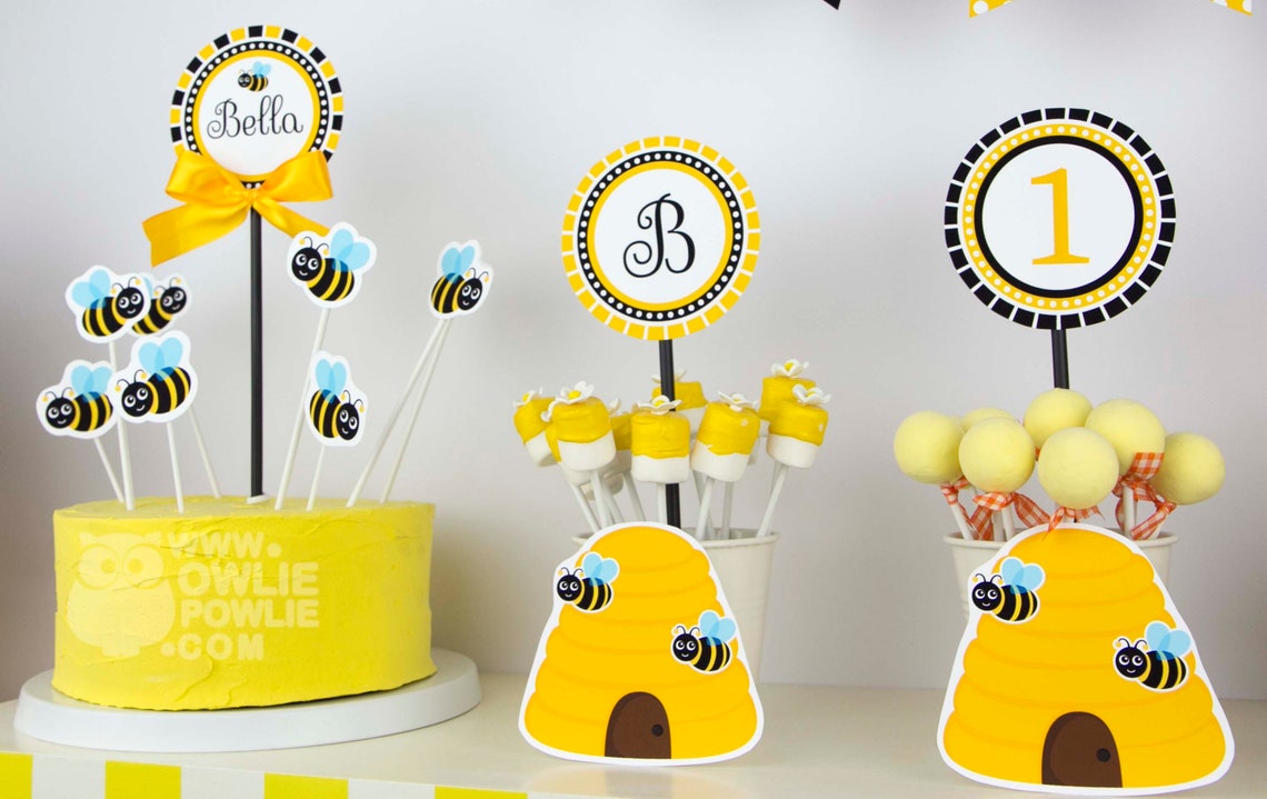 Bumble Bee BIRTHDAY Party Printable Package &amp; Invitation - Etsy