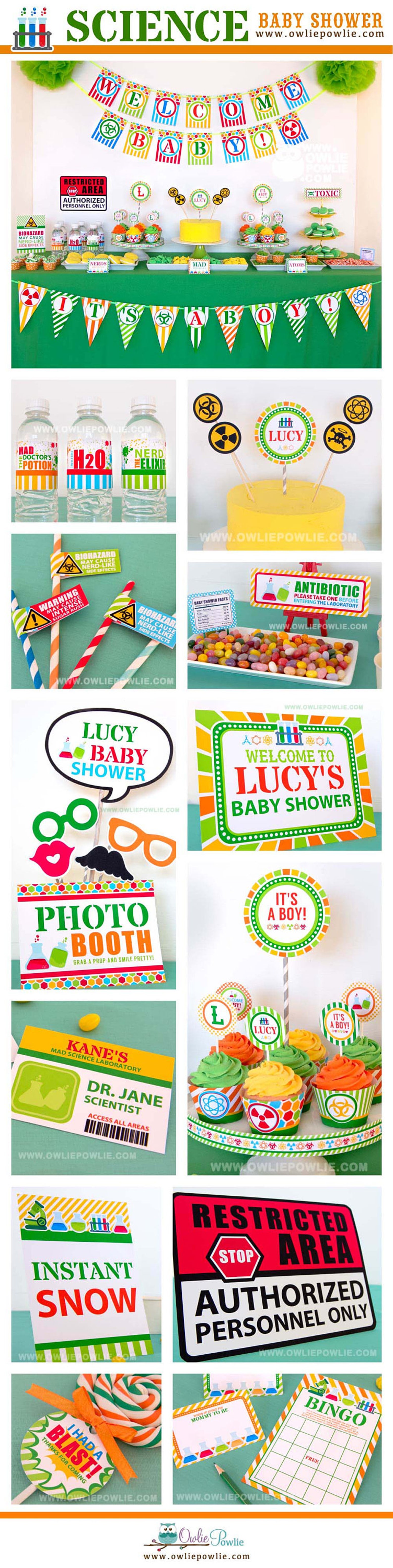 Science BABY Shower Party Printable Package & Invitation Etsy