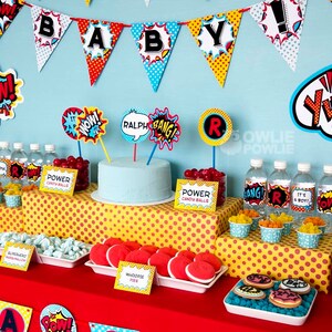 Superhero BABY Shower Party Printable Package &amp; Invitation, EDITABLE ...